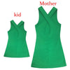 Mother-Daughter Sleeveless Green Dress