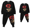 Longsleeve Rose Floral Sweatshirt-Pants