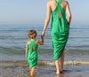 Mother-Daughter Sleeveless Green Dress